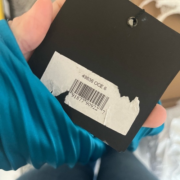 Mac Duggal Pleated Halter Neck Flowy Mini Trapeze Dress 49636 NWT Ocean Blue - Picture 11 of 12